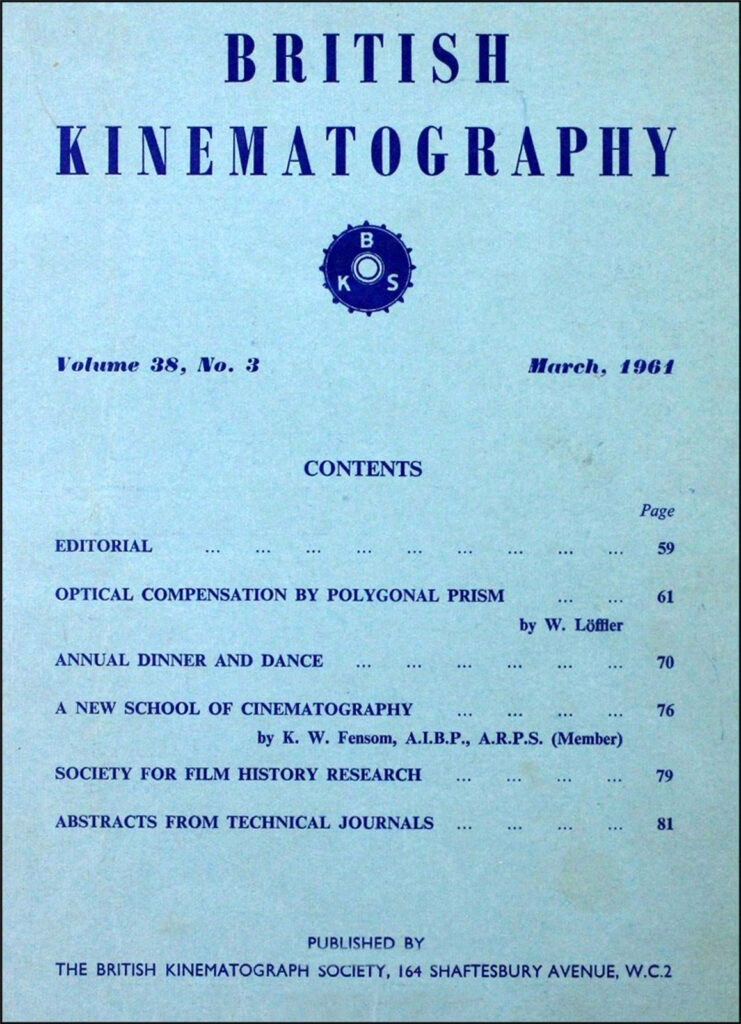 British Kinematography March 1961